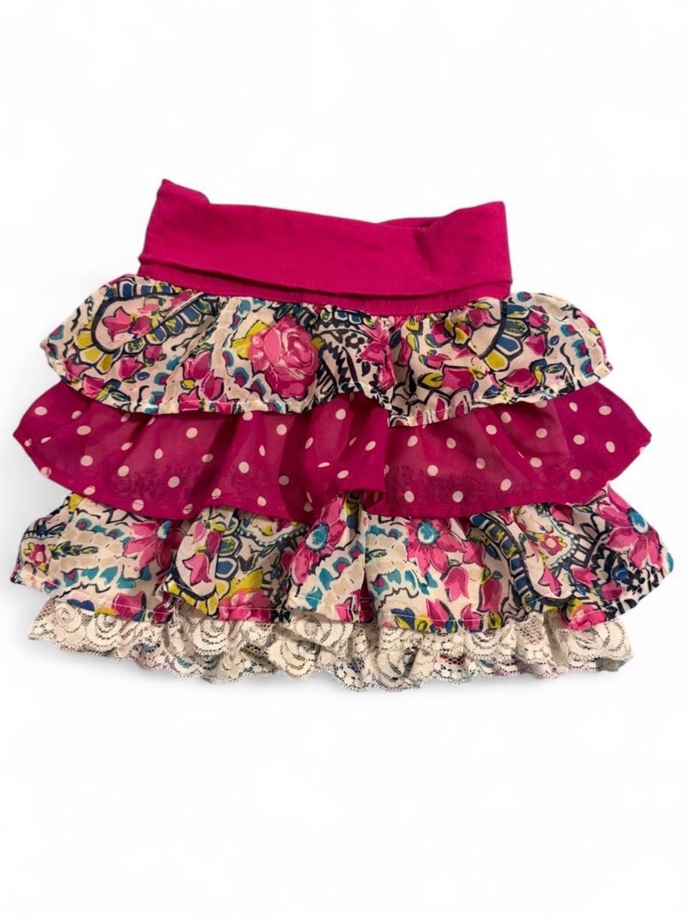 The Children's Place 1989 Place Girls Floral Tiered Ruffle Skirt Size 4